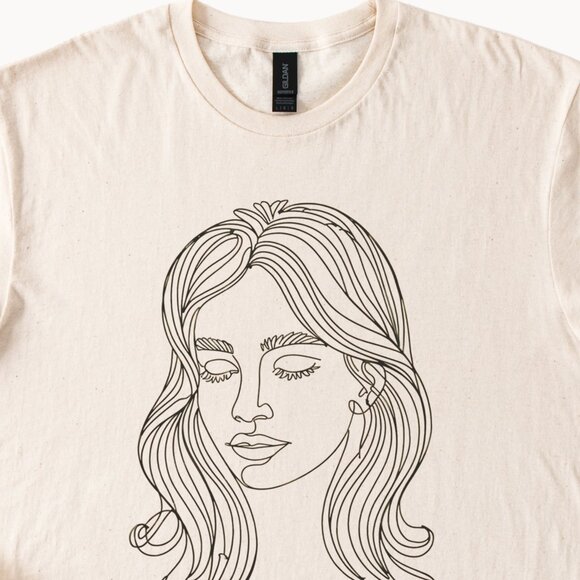 Mental Health Matters Line Art Face Graphic Tee Top - Picture 2 of 6